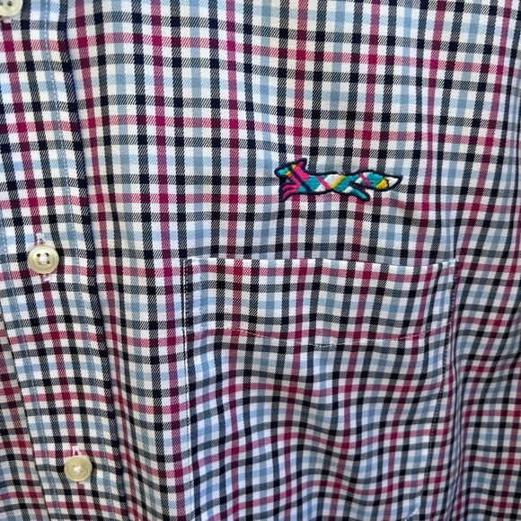 Country Club Prep Men’s Long Sleeve Button Down Medium Multicolored Plaid Shirt - Picture 5 of 5